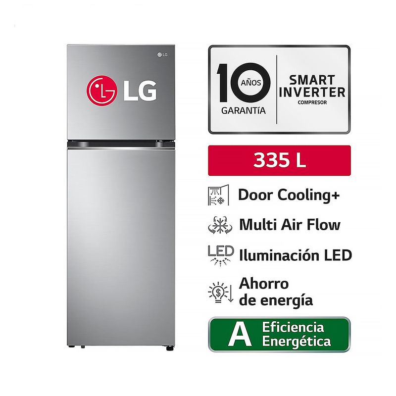 LG - Refrigeradora LG TOP FREEZER NO FROST GT33BPP 335 L DOOR COOLING Plateada