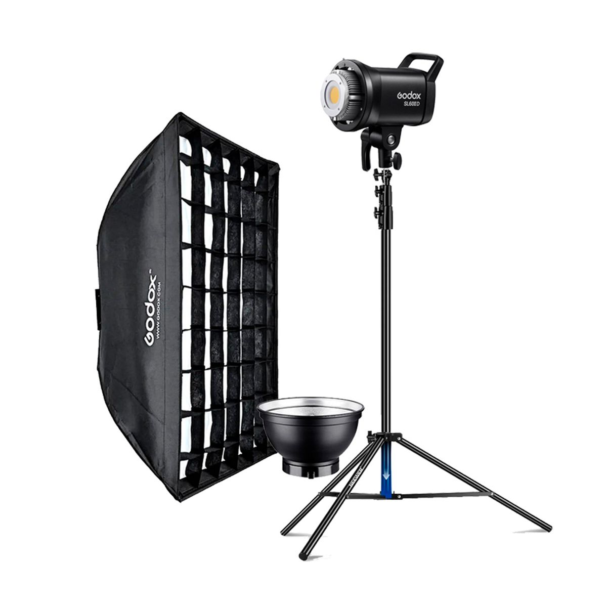 GODOX - Combo Luz Continua Godox SL60IID + Parante + Softbox Godox FW6090