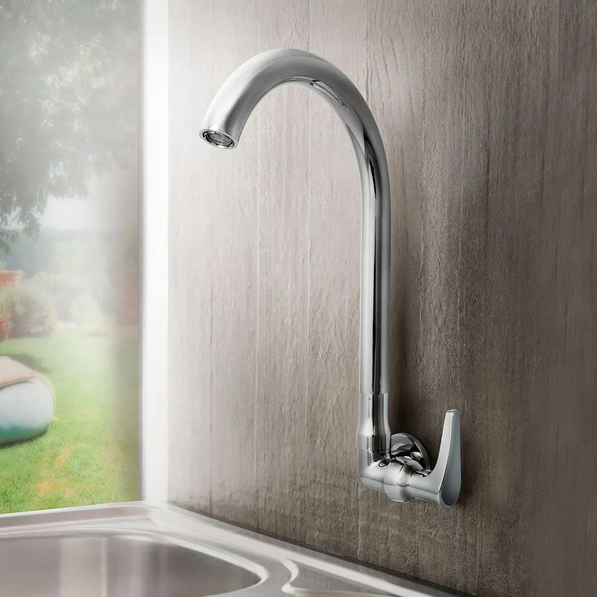 VAINSA - Grifería tipo Ganso para Cocina Modelo Portofino Cromado Vainsa