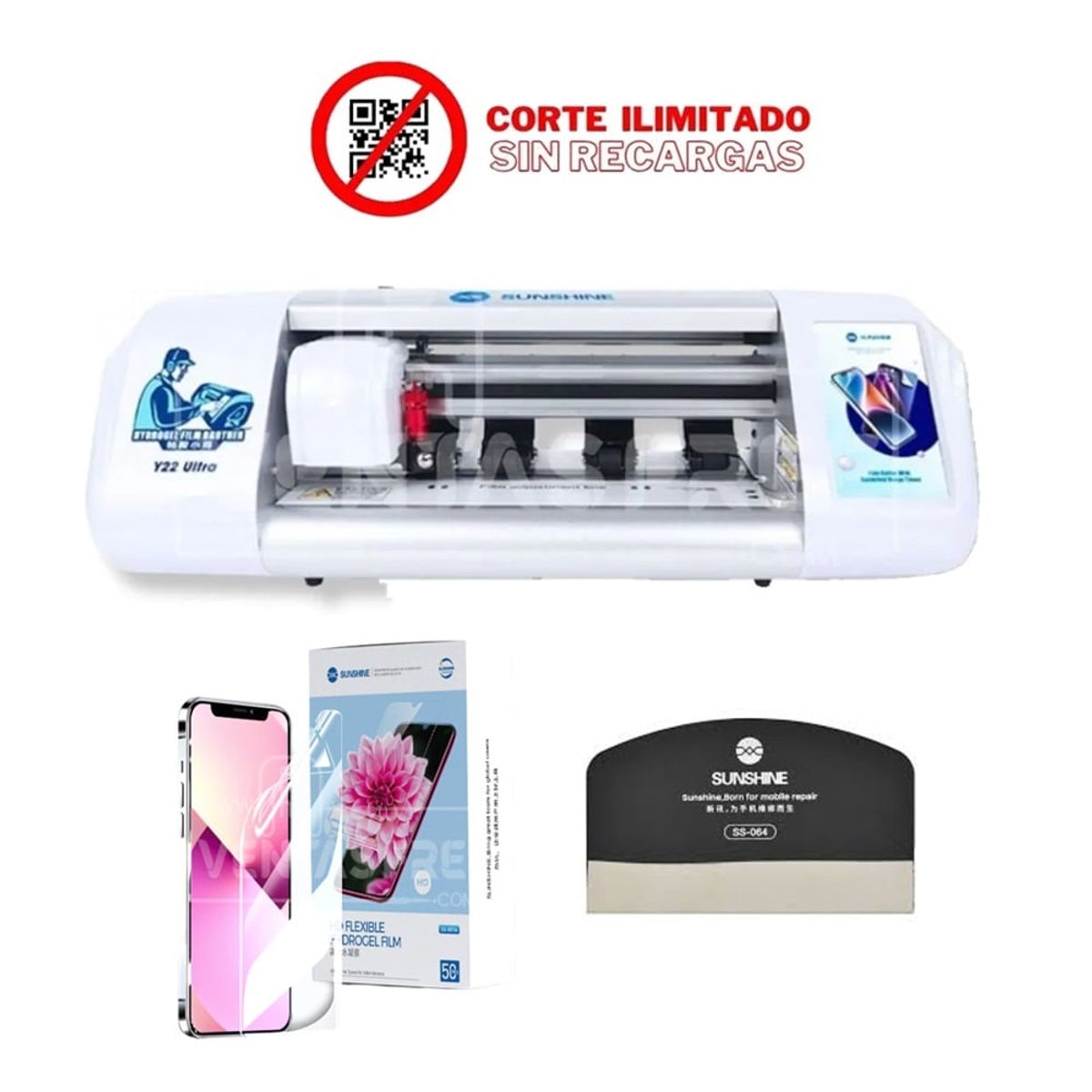 SUNSHINE - COMBO Maquina corte hidrogel 13 pulgadas Y22 Ultra.