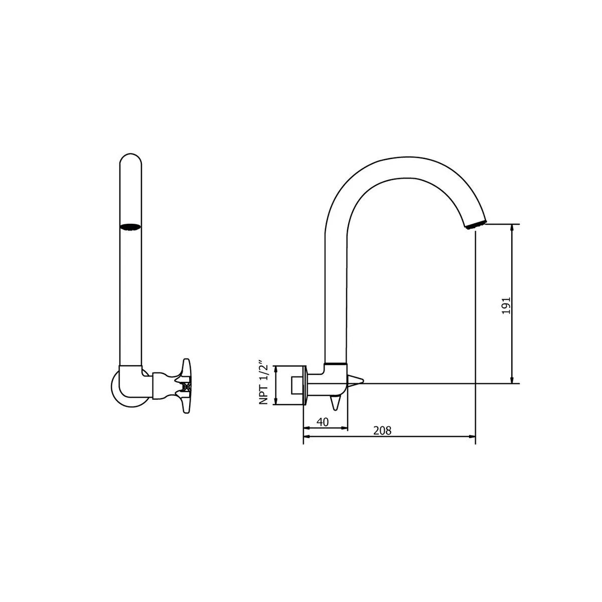 VAINSA - Grifería tipo Ganso para Cocina Modelo Sestri Cromado Vainsa