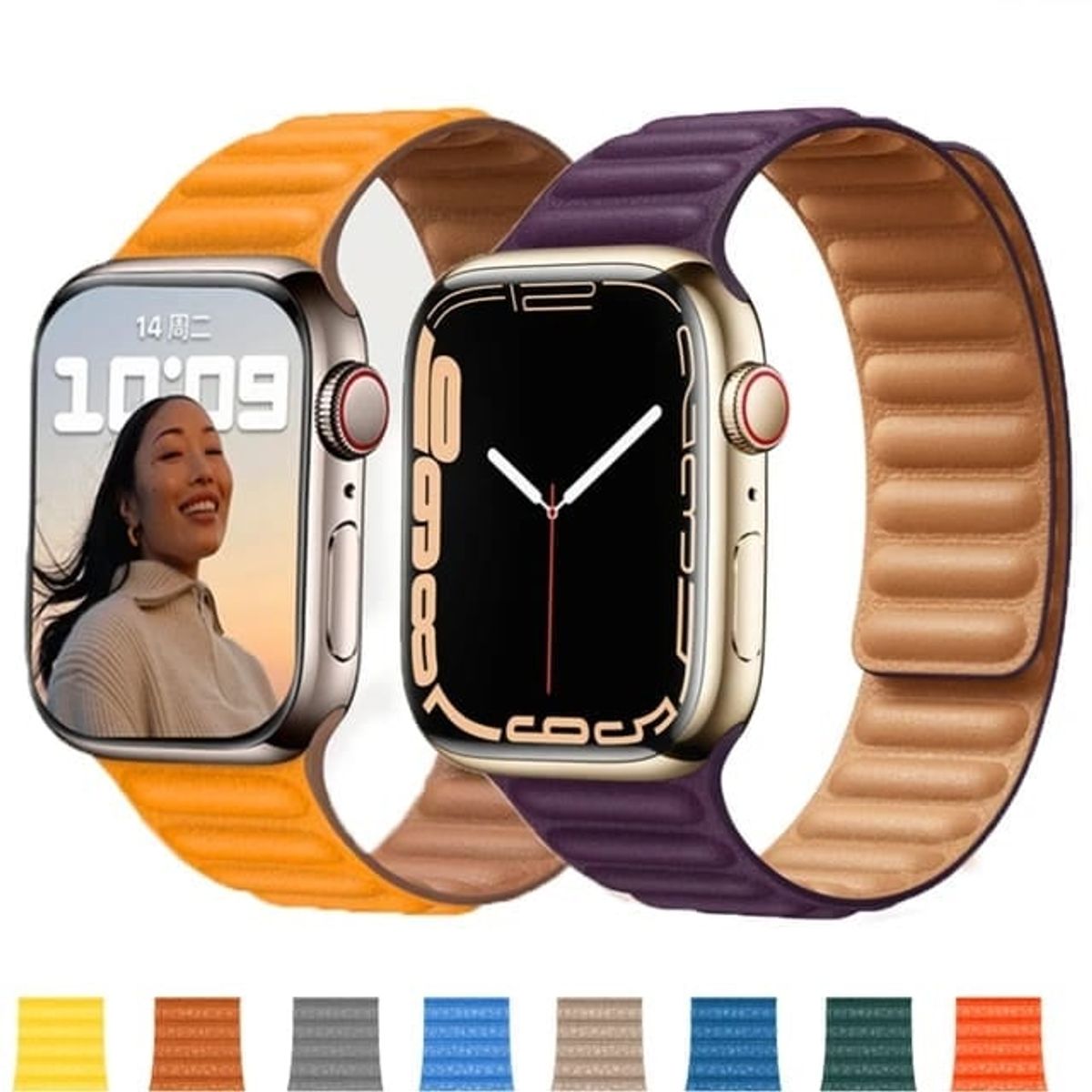 GENERICO - Correa Para Applewatch Y Watch Eslabon Magnética 42-44-45-49mm Marron