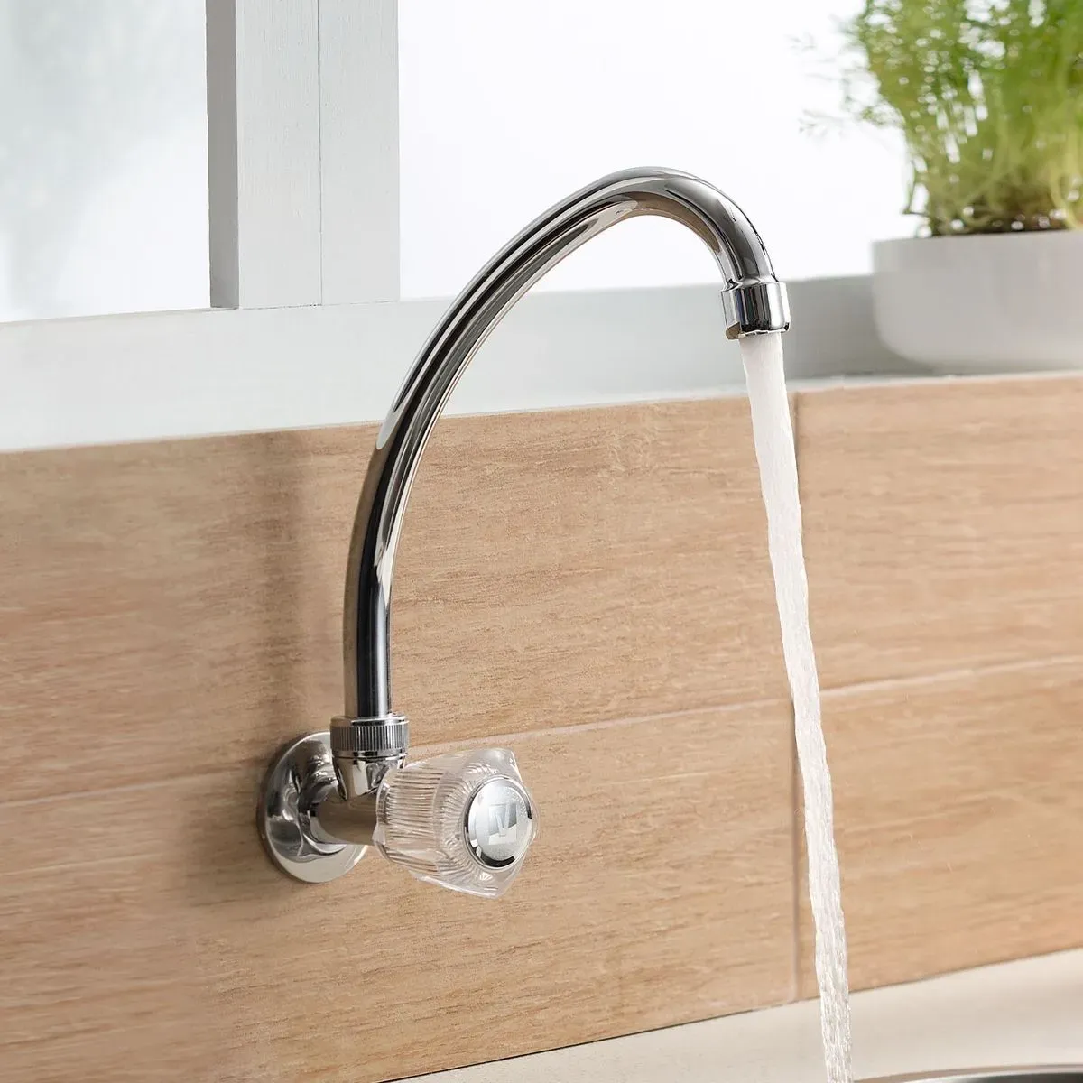 VAINSA - Grifería tipo Ganso para Cocina Modelo Cristal Cromado Vainsa