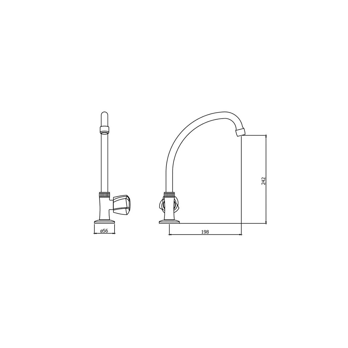 VAINSA - Grifería tipo Ganso para Cocina Modelo Cristal Cromado Vainsa