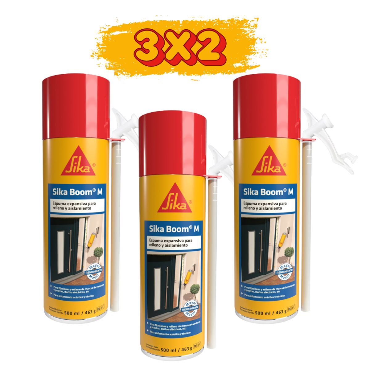 SIKA - 3x2 Espuma Expansiva de Poliuretano Sika Boom M x500ml