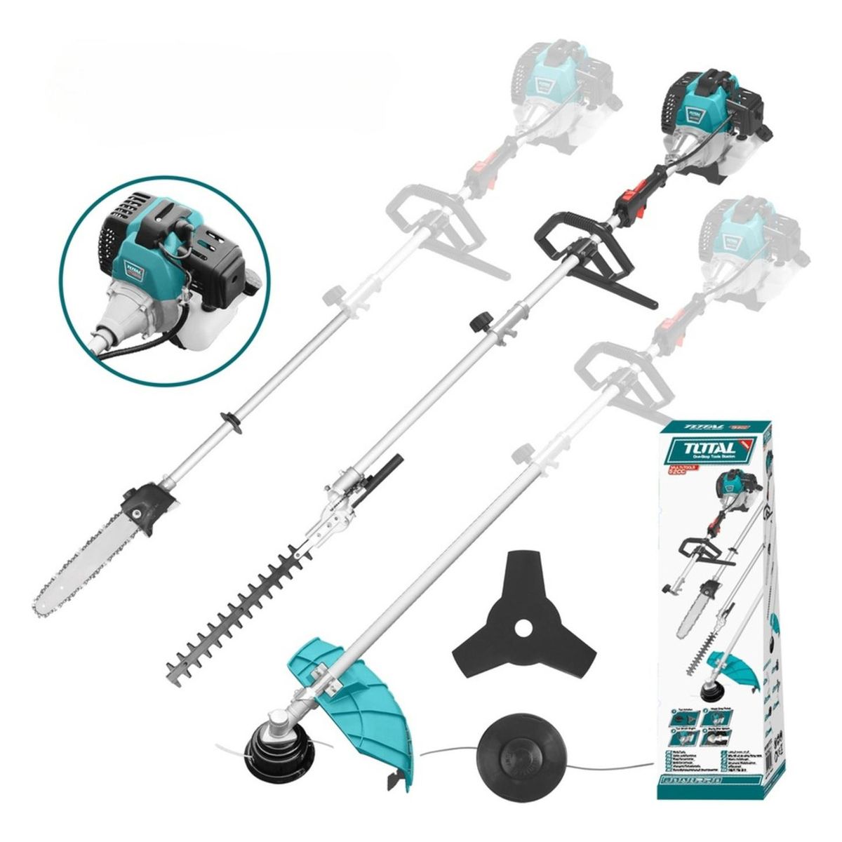 TOTAL TOOLS - Multiherramienta para podar a gasolina Total