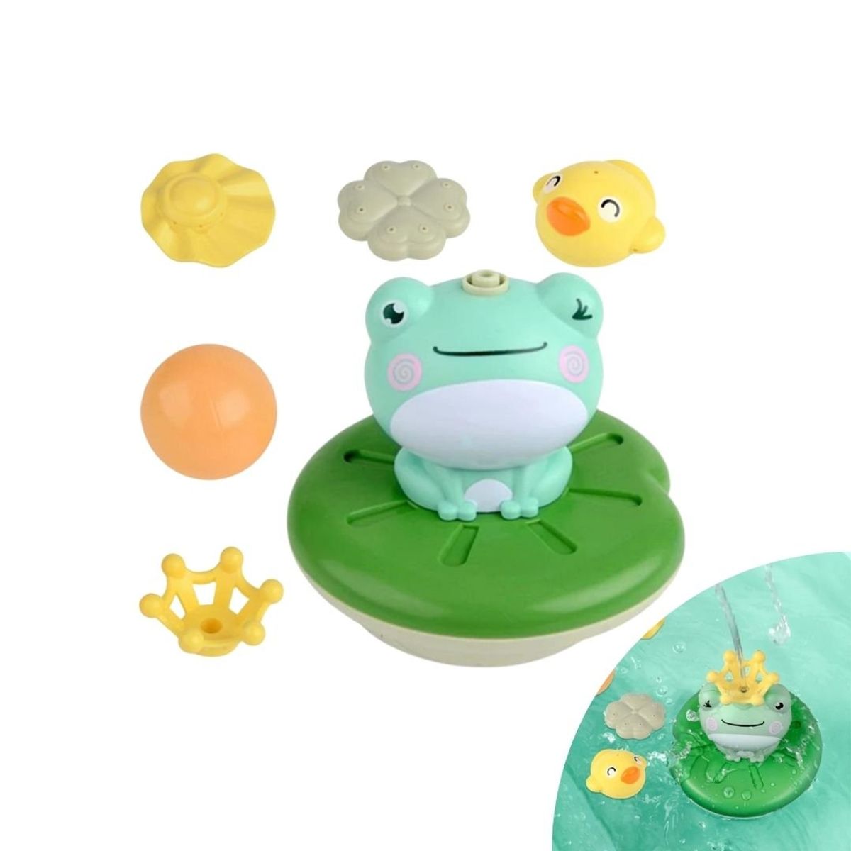 IMPORTADO MC - Juguete De Baño Ranita Aspersor 4en1 Para Bebé