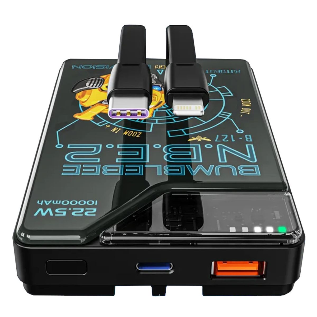 TRANSFORMERS - Power Bank Transformers de Carga Rápida 38.5Wh TF-D10 de 10000 mAh