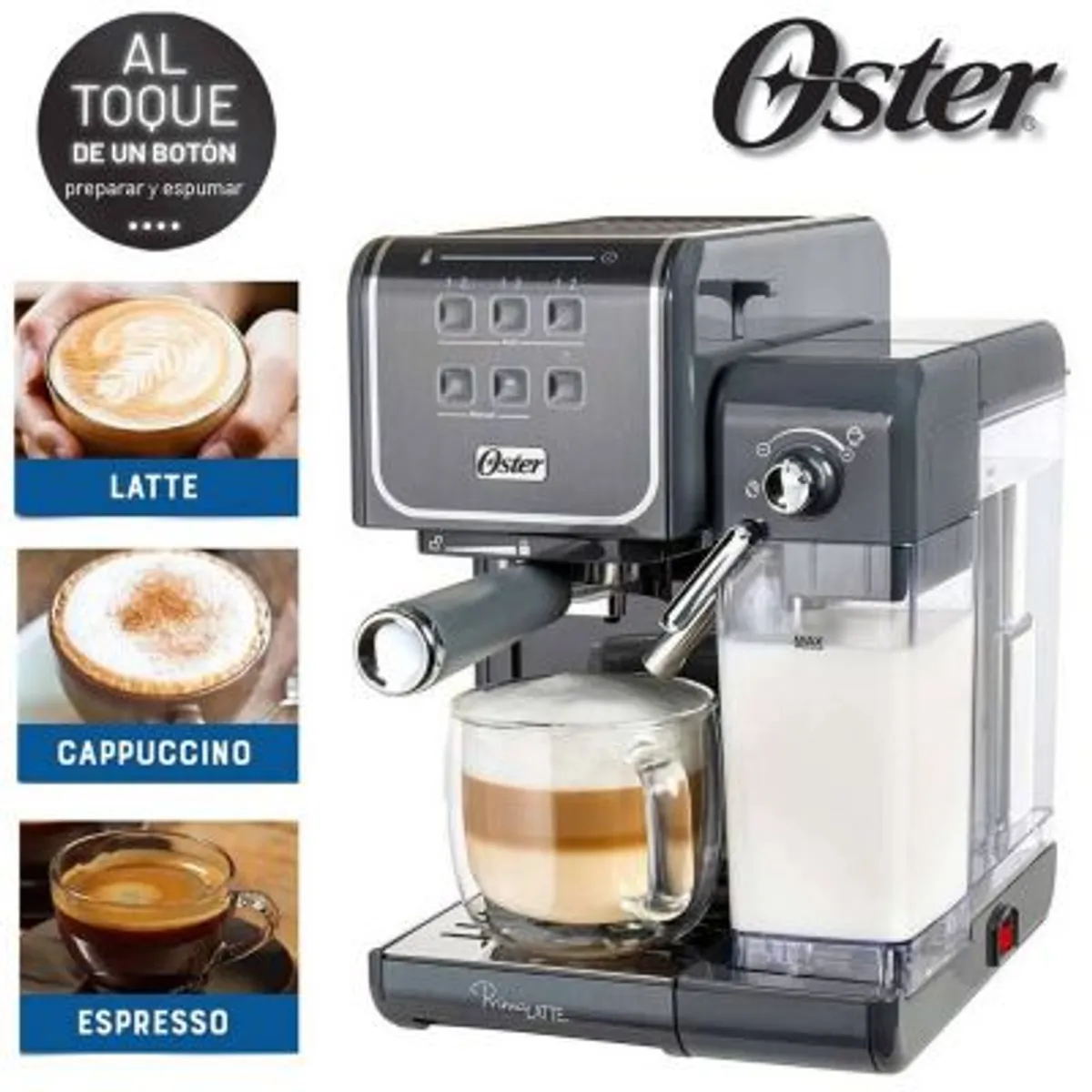 OSTER - CAFETERA AUTOMATICA PRIMAL+ATTE TOUCH 19 BARES OSTER