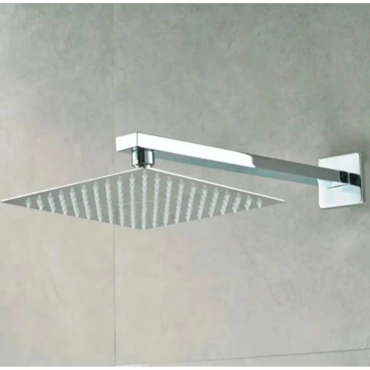 GENERICO - Cabezal Ducha Cuadrado 20cm ultraplano Acero SS201 brazo cuadrado 40cm