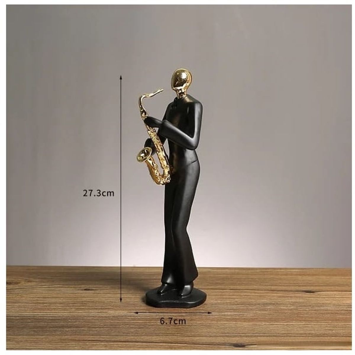 GENERICO - Adorno figura decorativa músico color negro y dorado