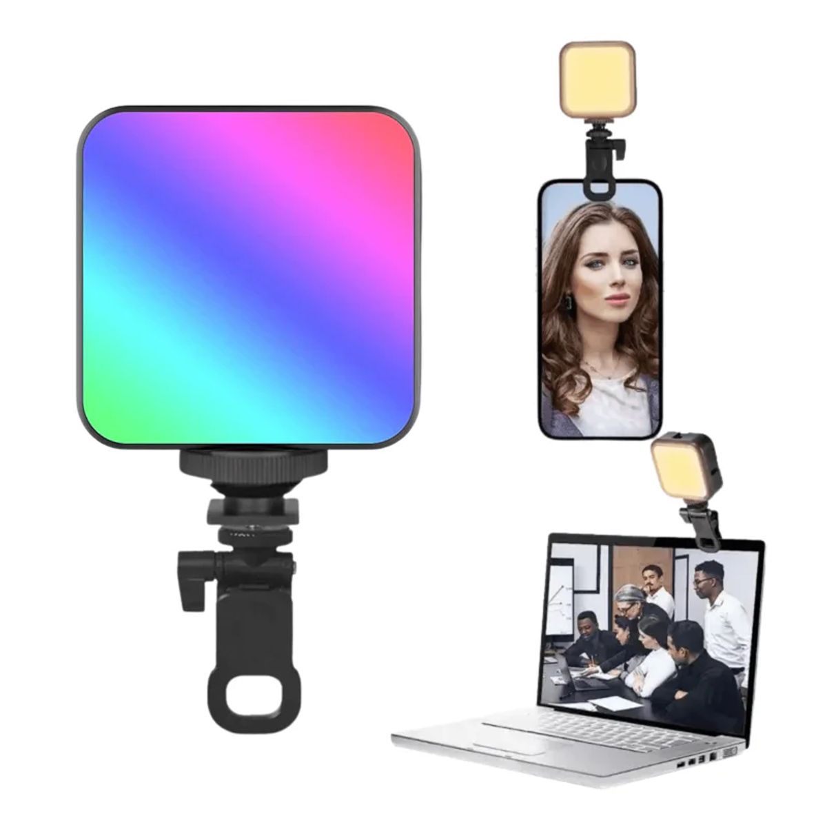 GENERICO - Luz LED RGB Portátil Recargable para Selfies y Videos