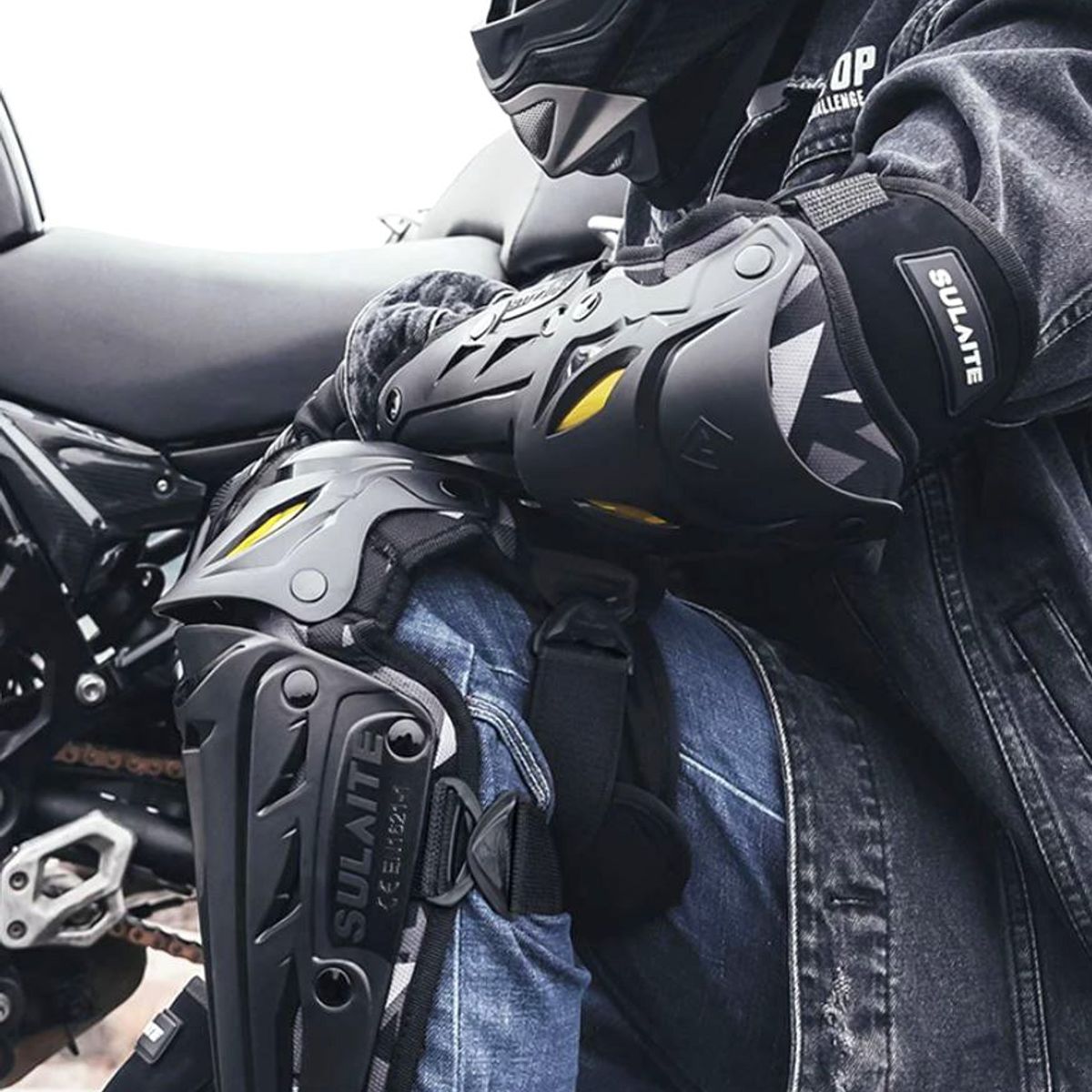 GENERICO - RODILLERAS CON CODERAS PARA MOTO SULAITE CERTIFICADAS