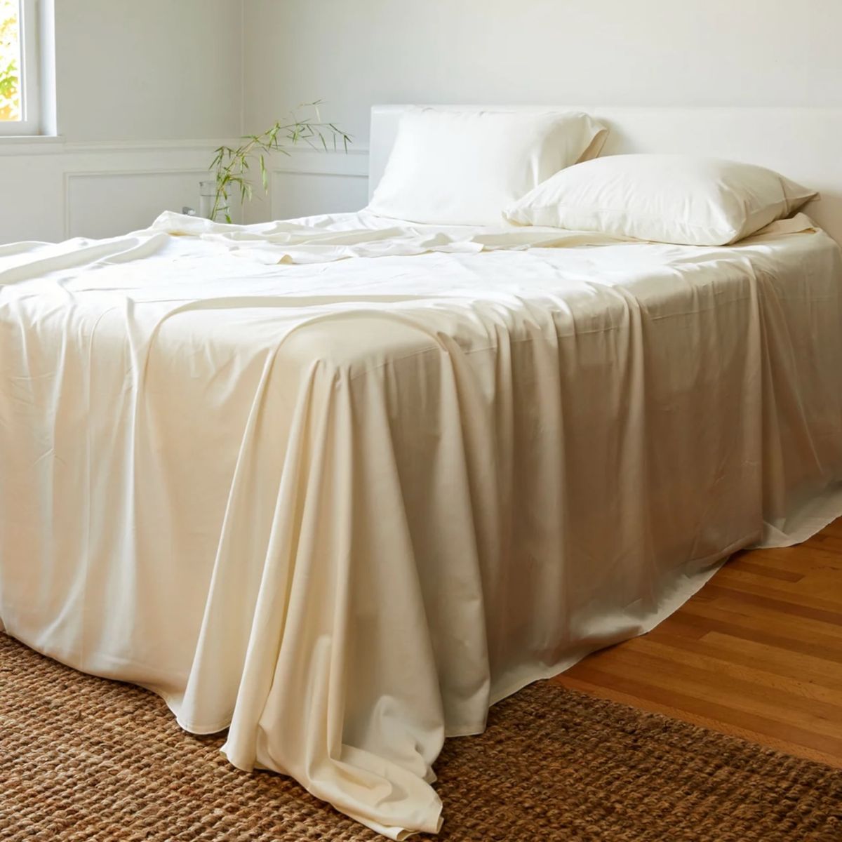 ISATEX HOME - Juego de Sábanas 100% Bambú 300 Hilos Ivory 2 plazas