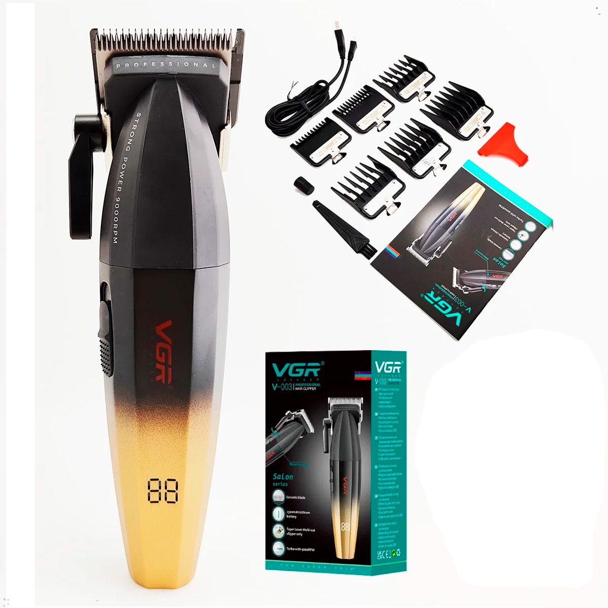 GENERICO - Maquina Corte Cabello CLIPPER VGR V-003 Pantalla Digital
