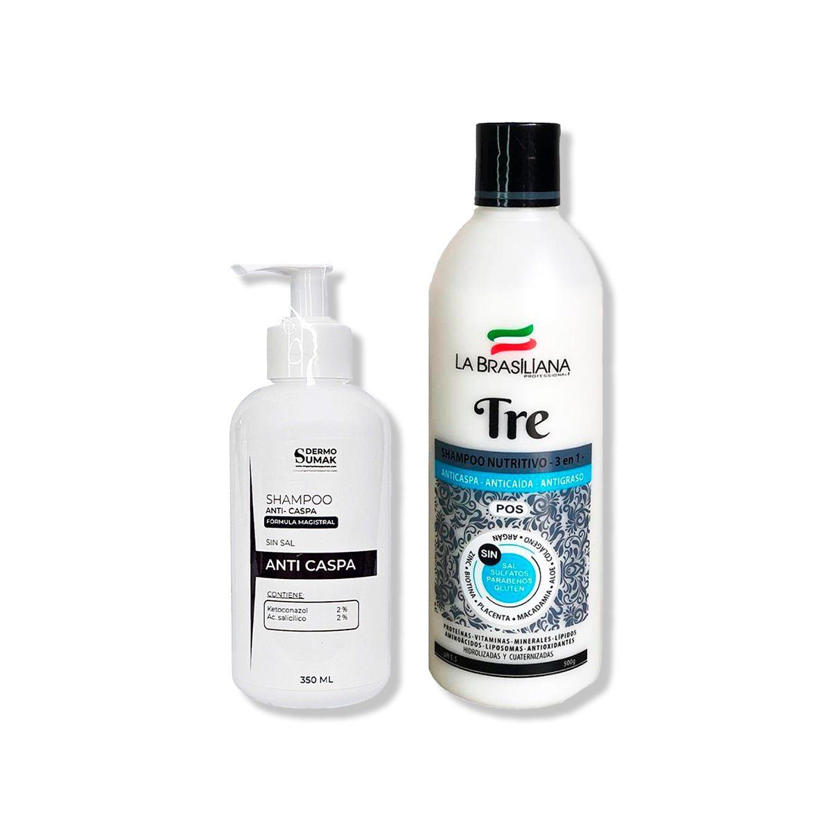 IMPORTADO MC - SHAMPOO ANTICASPA SIN SAL 350ML + SHAMPOO TRE 500GR
