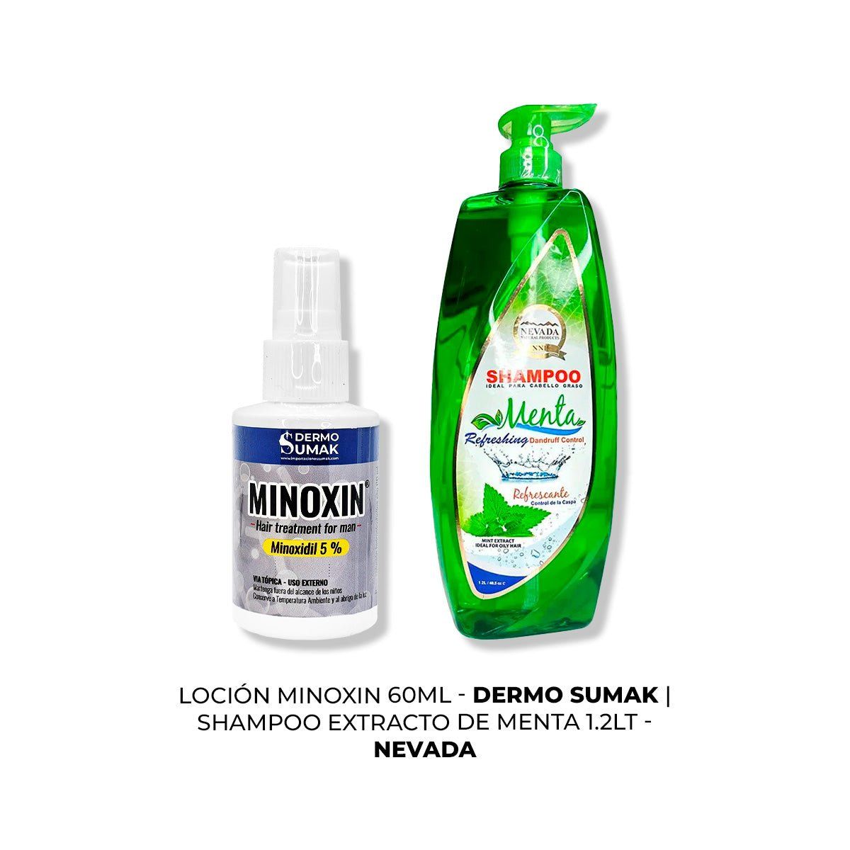 IMPORTADO MC - LOCIÓN MINOXIN 60ML + SHAMPOO EXTRACTO DE MENTA 12LT