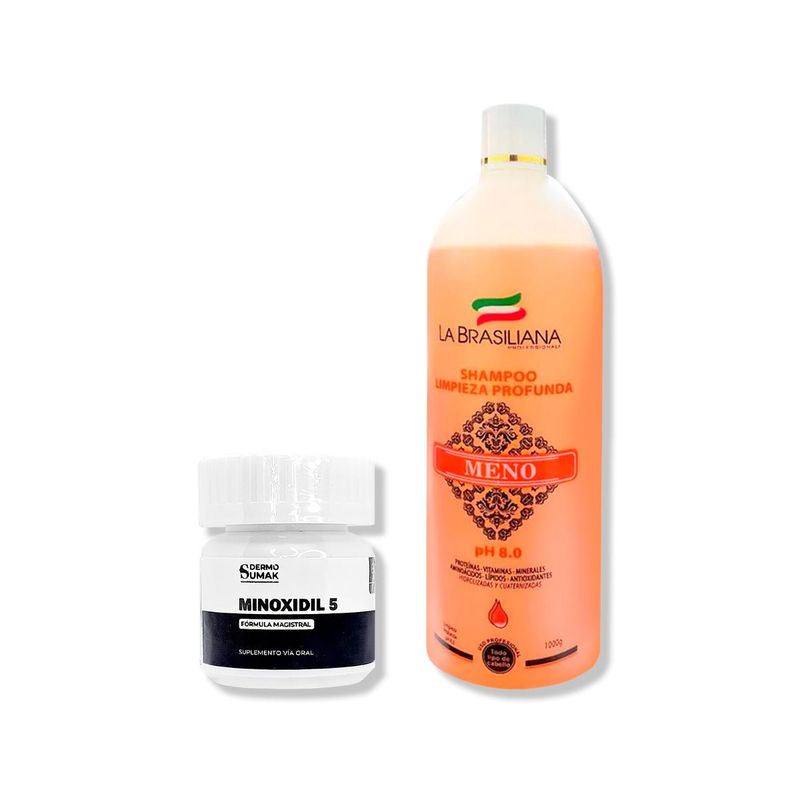 IMPORTADO MC - MINOXIDIL 5MG CAPS 60 + SHAMPOO ANTIRESIDUO 1LT