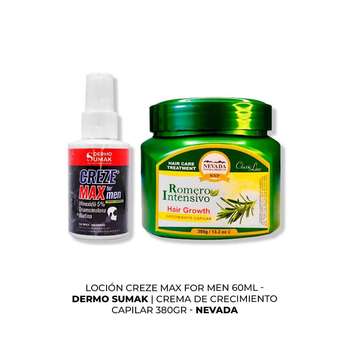 IMPORTADO MC - LOCIÓN CREZE MAX FORMEN 60ML + CREMA DE CRECIMIENTO CAPILAR 380GR
