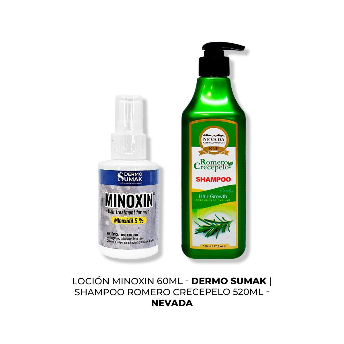 IMPORTADO MC - LOCIÓN MINOXIN 60ML + SHAMPOO ROMERO CRECEPELO 520ML