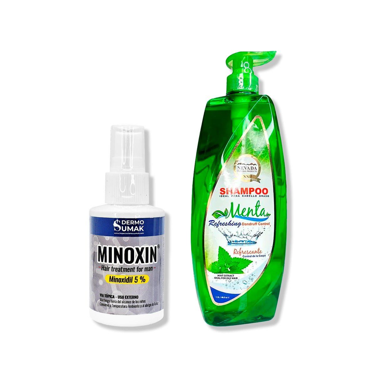 IMPORTADO MC - LOCIÓN MINOXIN 60ML + SHAMPOO EXTRACTO DE MENTA 12LT