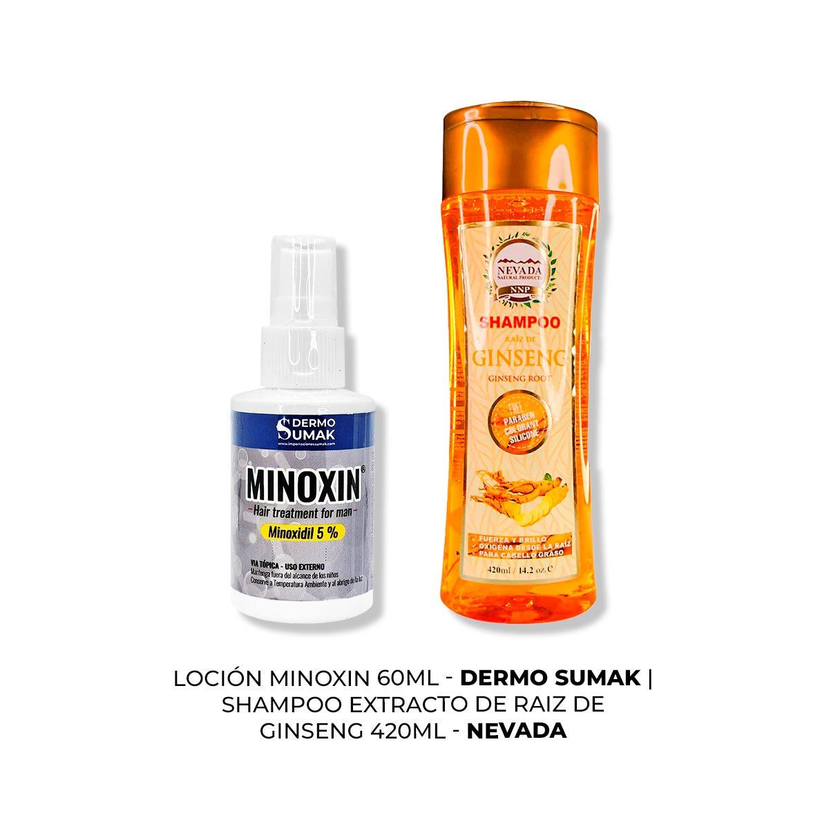 IMPORTADO MC - LOCIÓN MINOXIN 60ML + SHAMPOO RAIZ DE GINSENG 420ML