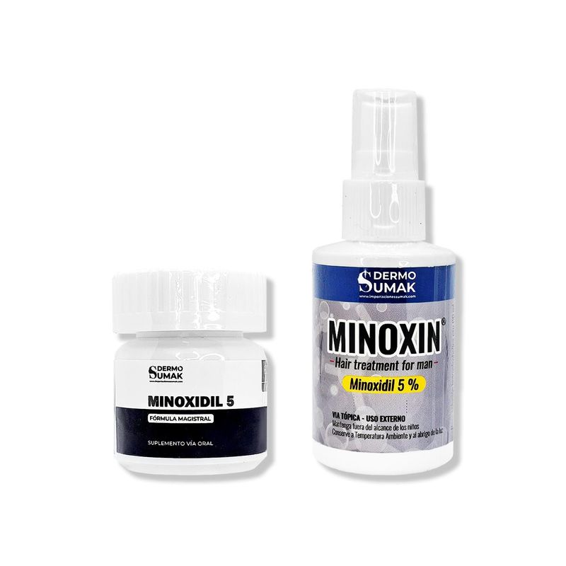 IMPORTADO MC - MINOXIDIL 5MG CAPS 60 + LOCIÓN MINOXIN 60ML