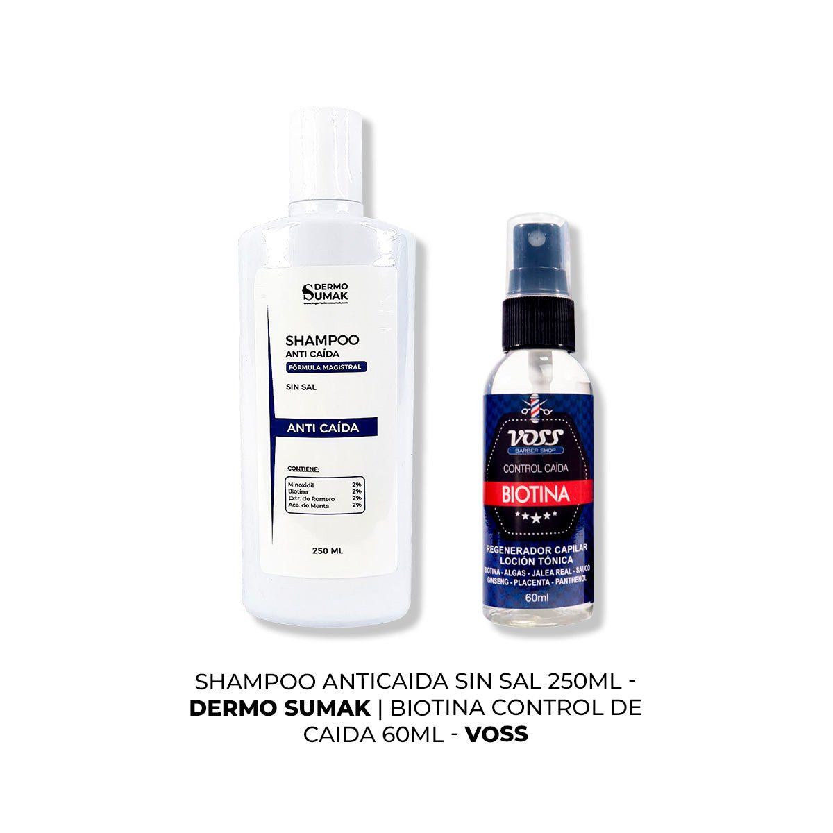 IMPORTADO MC - SHAMPOO ANTICAIDA SIN SAL 250ML + BIOTINA CONTROL DE CAIDA 60ML