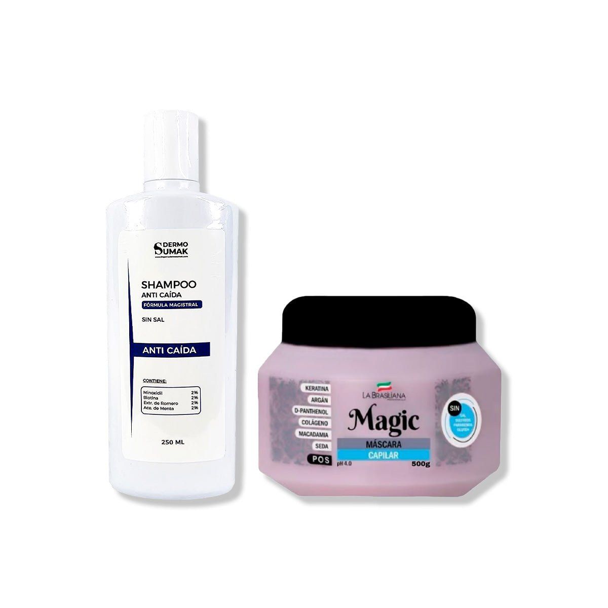 IMPORTADO MC - SHAMPOO ANTICAIDA SIN SAL 250ML + MÁSCARA CAPILAR 500GR