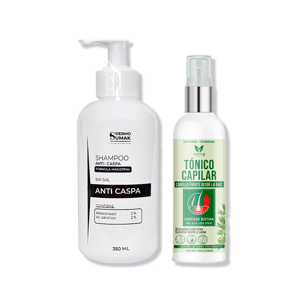 IMPORTADO MC - SHAMPOO ANTICASPA SIN SAL 350ML + TÓNICO CAPILAR ROMERO 120ML