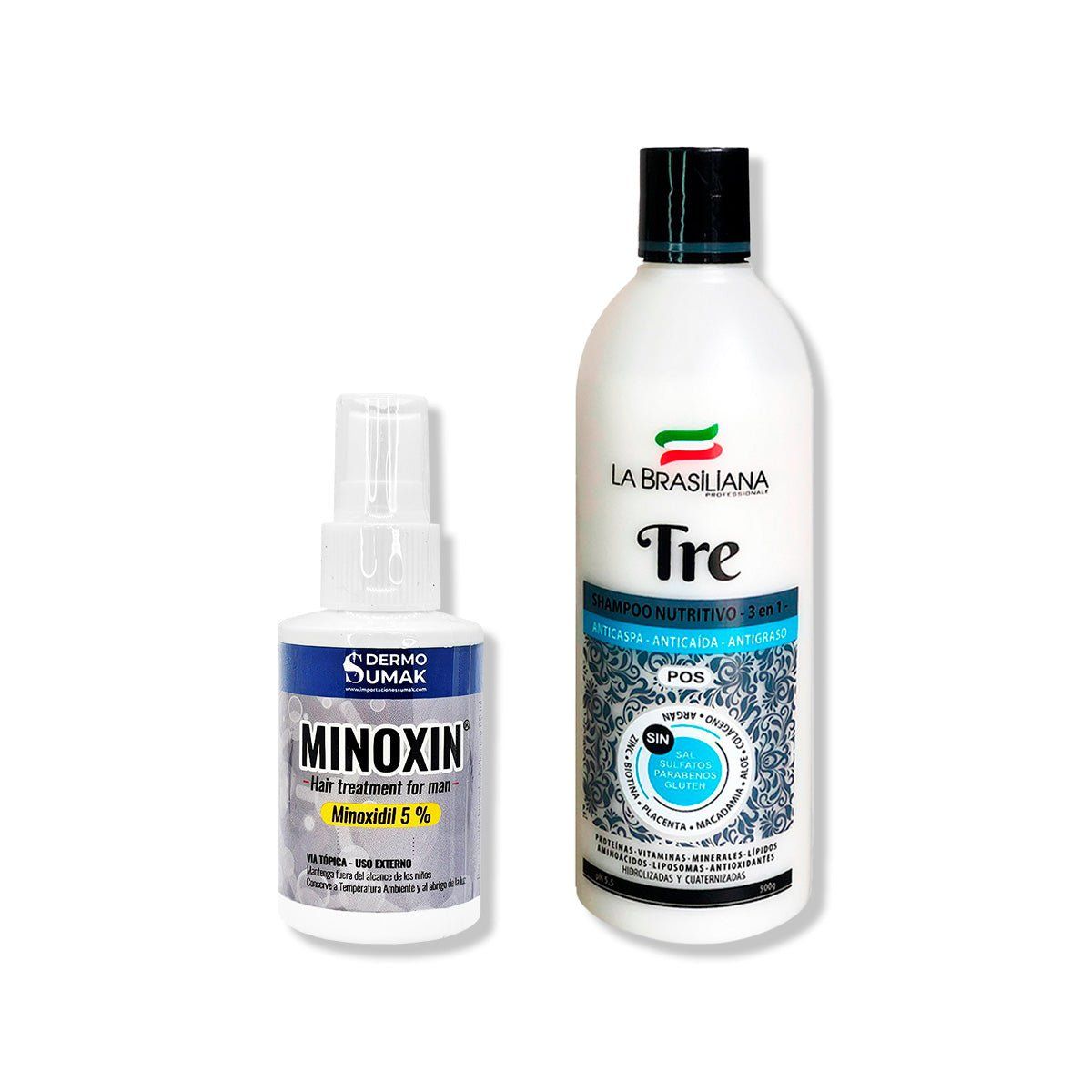 IMPORTADO MC - LOCIÓN MINOXIN 60ML + SHAMPOO TRE POS 500GR