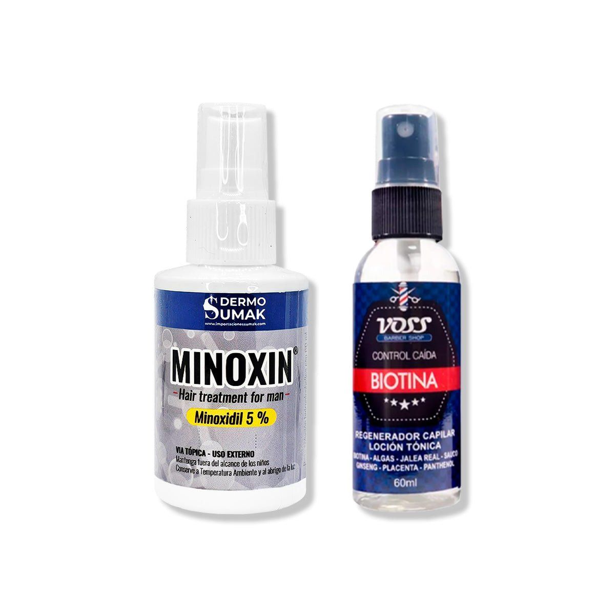 IMPORTADO MC - LOCIÓN MINOXIN 60ML + BIOTINA CONTROL DE CAIDA VOSS 60ML