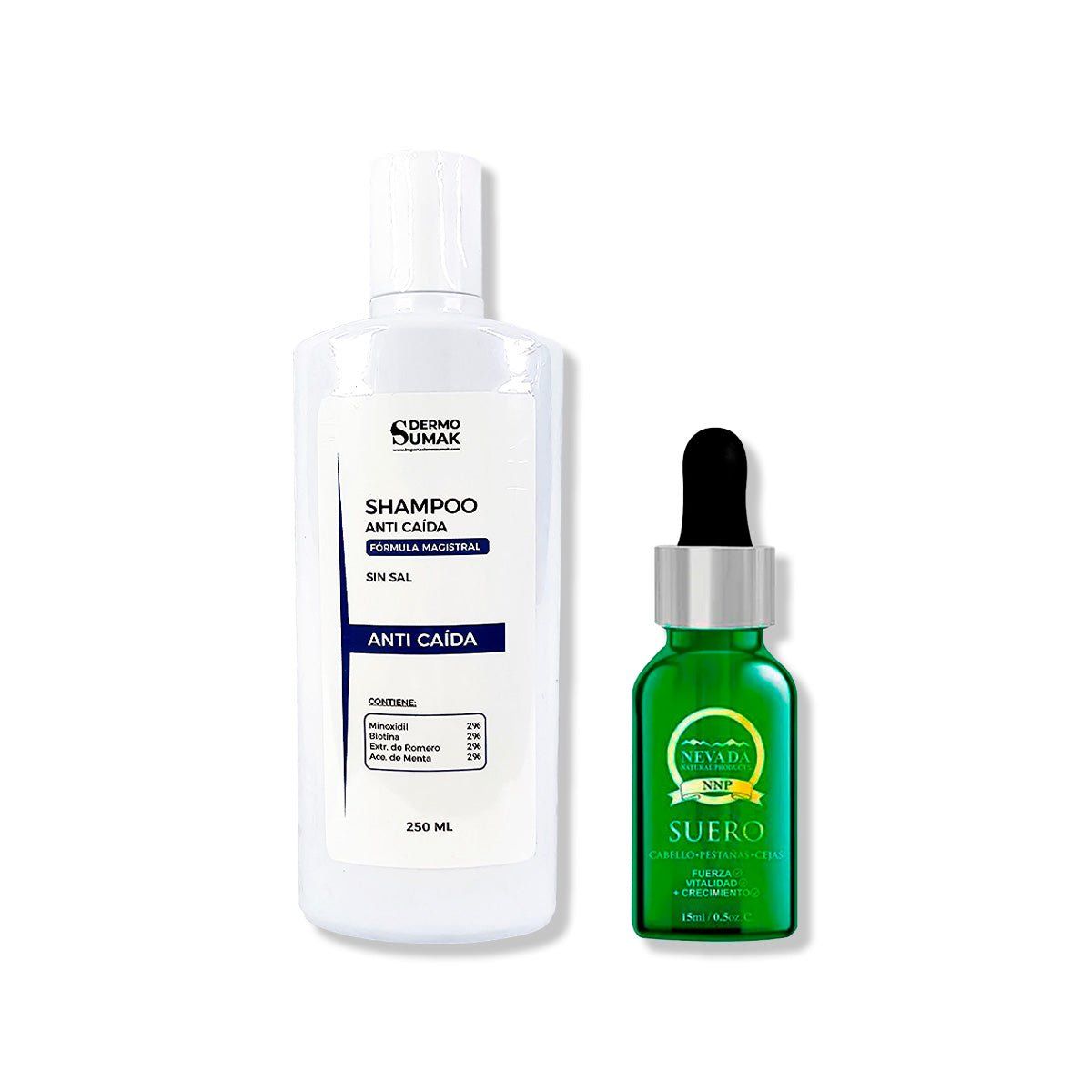 IMPORTADO MC - SHAMPOO ANTICAIDA SIN SAL 250ML + SUERO DE BIOTINA Y ROMERO 15ML