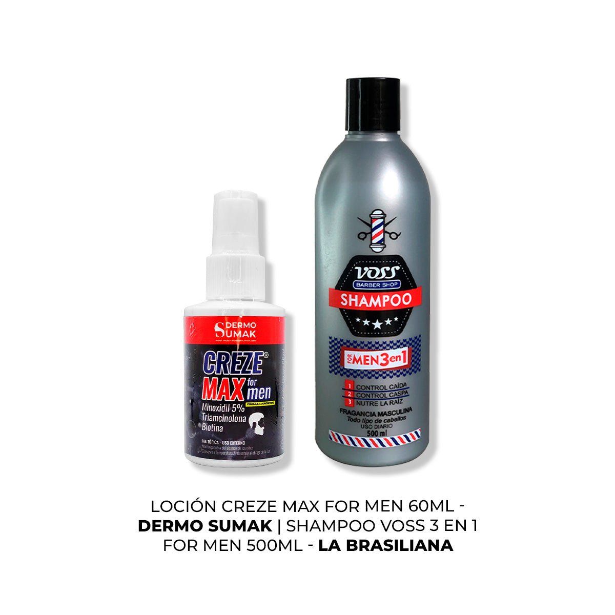 IMPORTADO MC - LOCIÓN CREZE MAX FORMEN 60ML + SHAMPOO VOSS 3 EN 1 FOR MEN 500ml