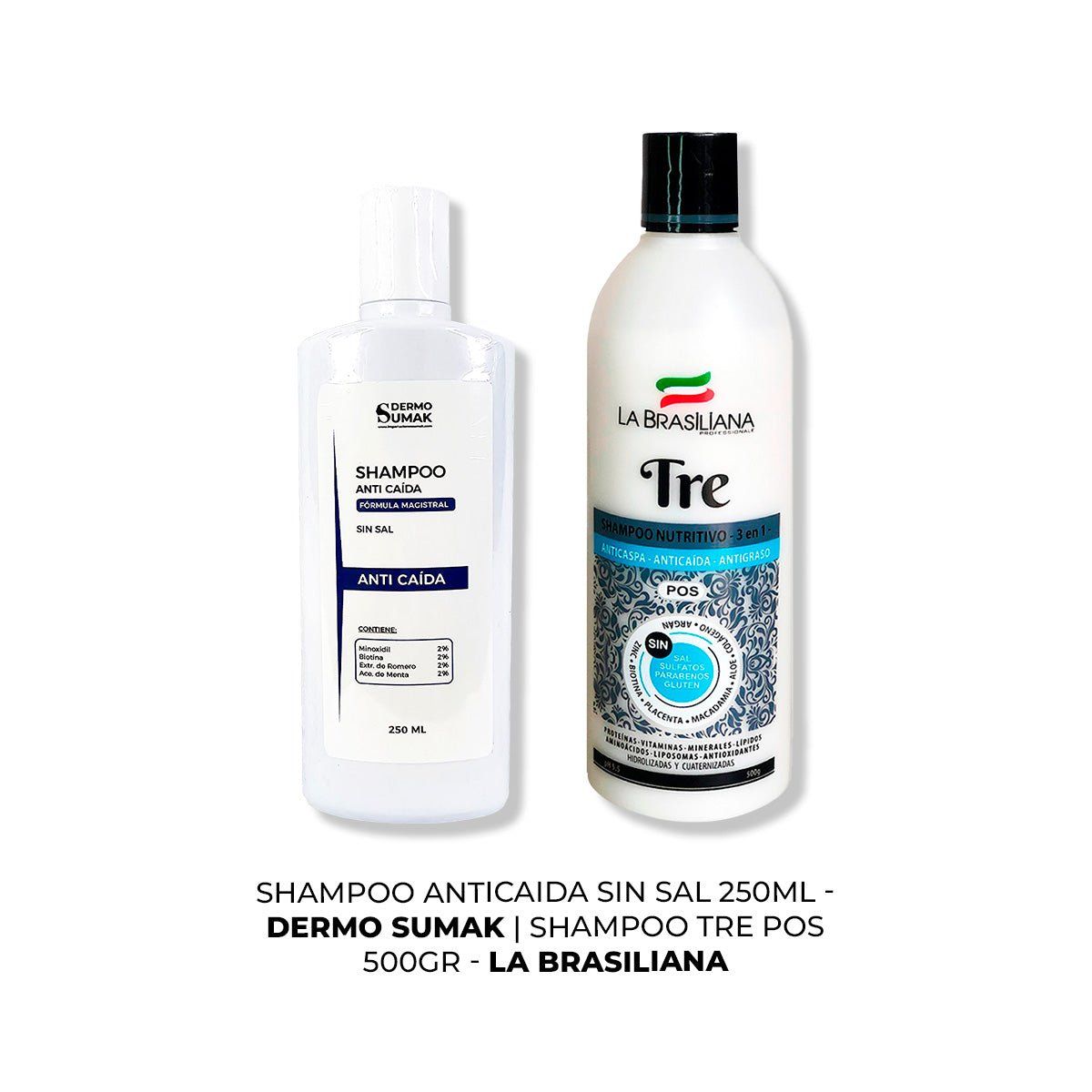 IMPORTADO MC - SHAMPOO ANTICAIDA SIN SAL 250ML + SHAMPOO TRE 500GR
