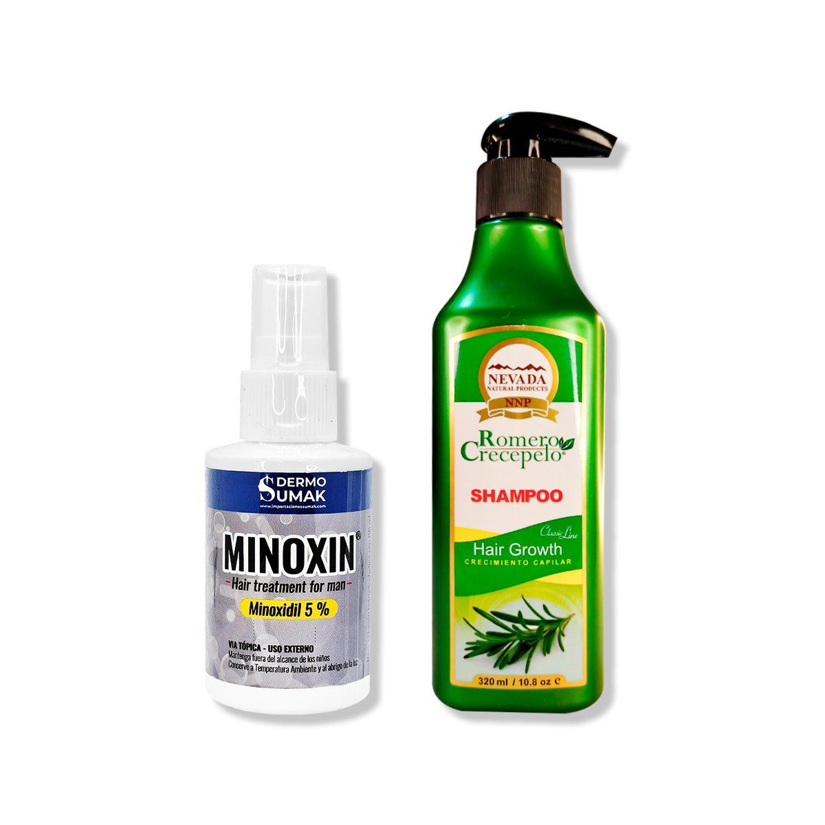 GENERICO - LOCIÓN MINOXIN 60ML + SHAMPOO ROMERO CRECEPELO 320ML