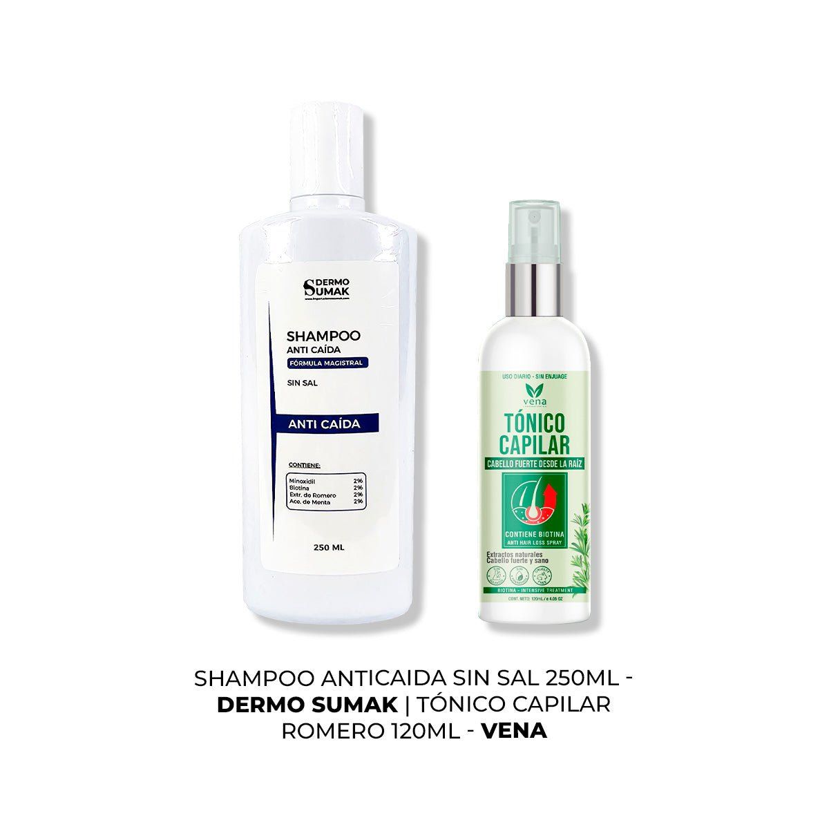 IMPORTADO MC - SHAMPOO ANTICAIDA SIN SAL 250ML + TÓNICO CAPILAR ROMERO 120ML