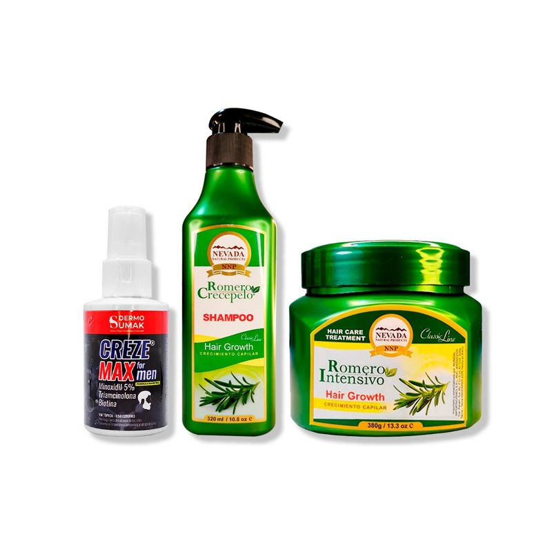 IMPORTADO MC - CREZE MAX FORMEN 60ML + SHAMPOO ROMERO 320ML + CREMA DE CRECIMIENTO