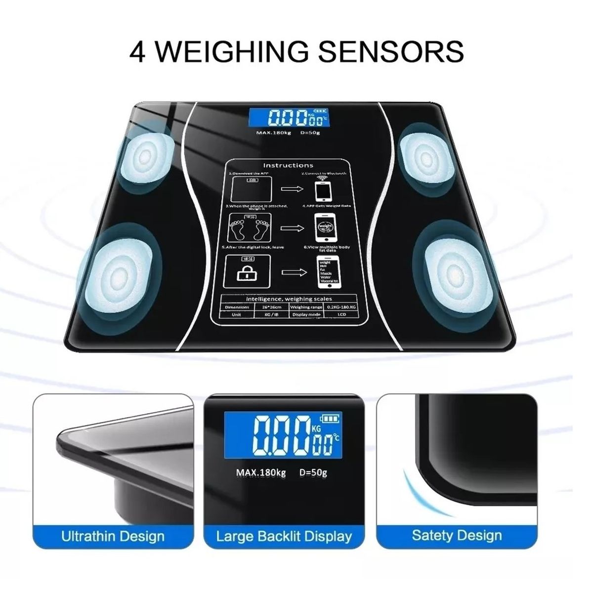 GENERICO - BALANZA INTELIGENTE CON BLUETOOH