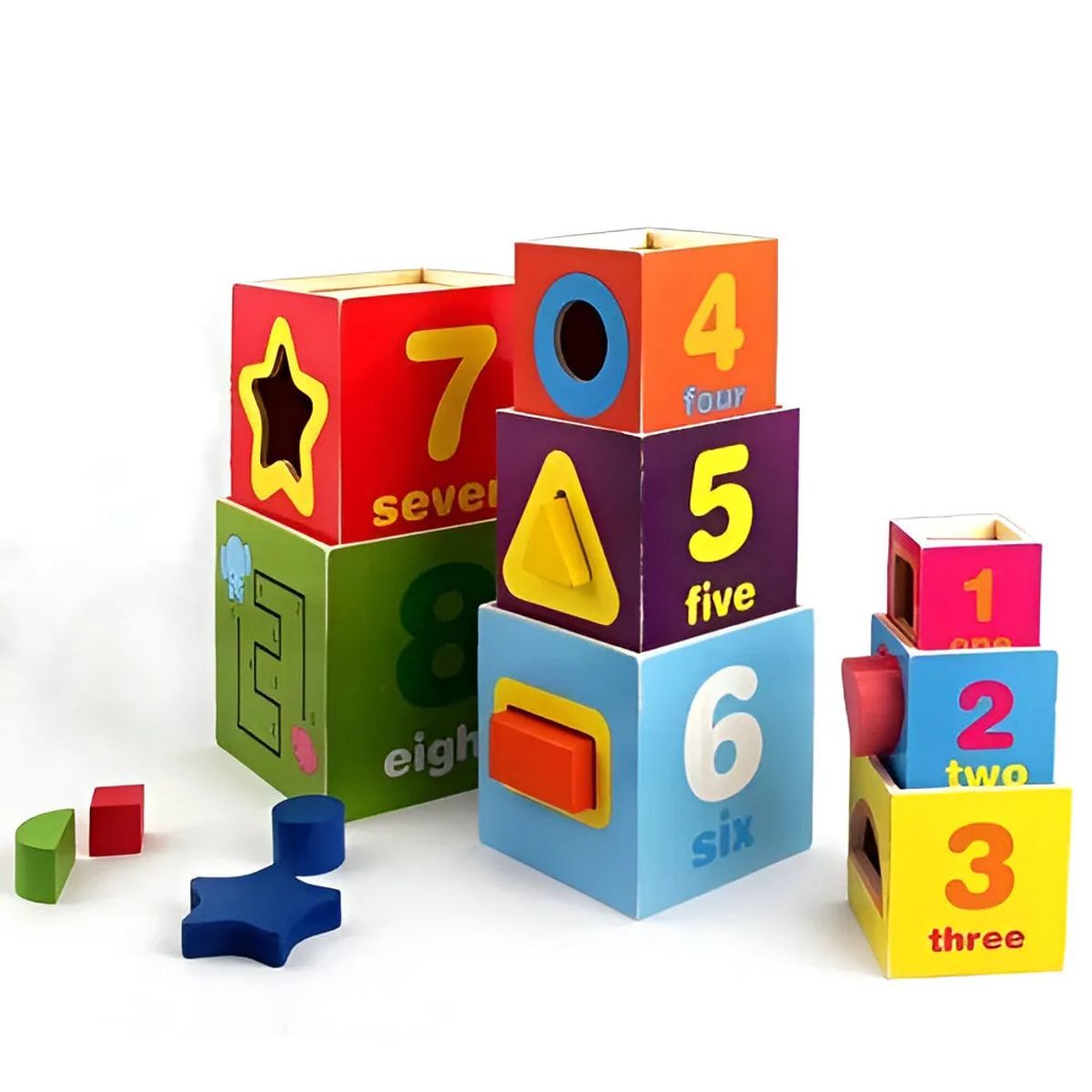 GENERICO - Cubo Didáctico Torre de Encaje Juego Numérico