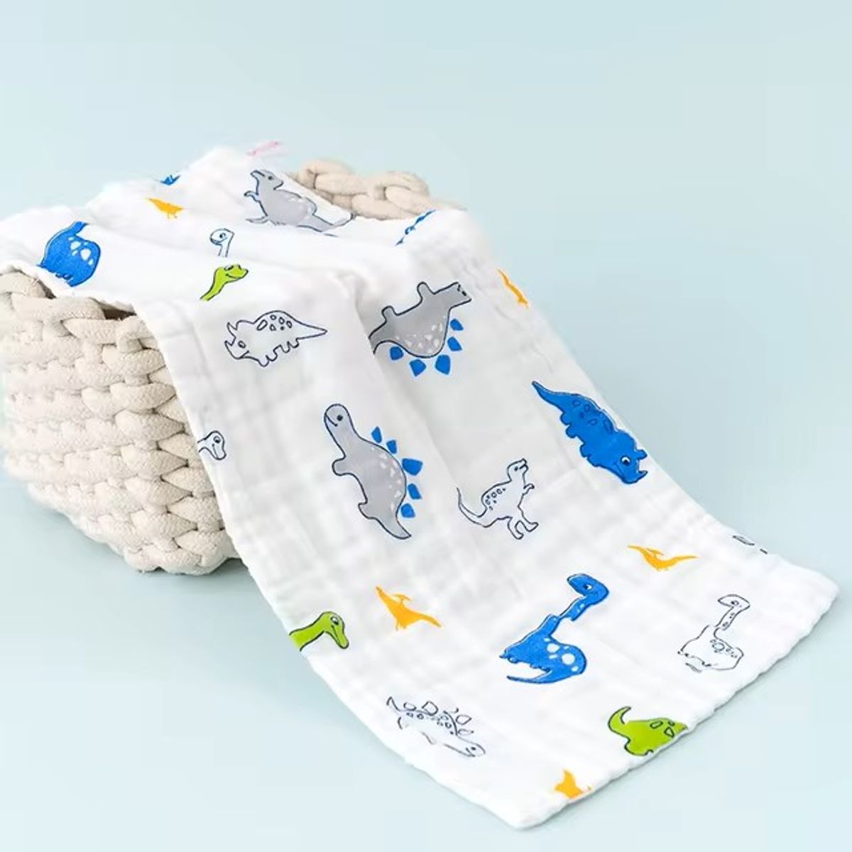 GENERICO - Muselina de algodón bambu - dinosaurio