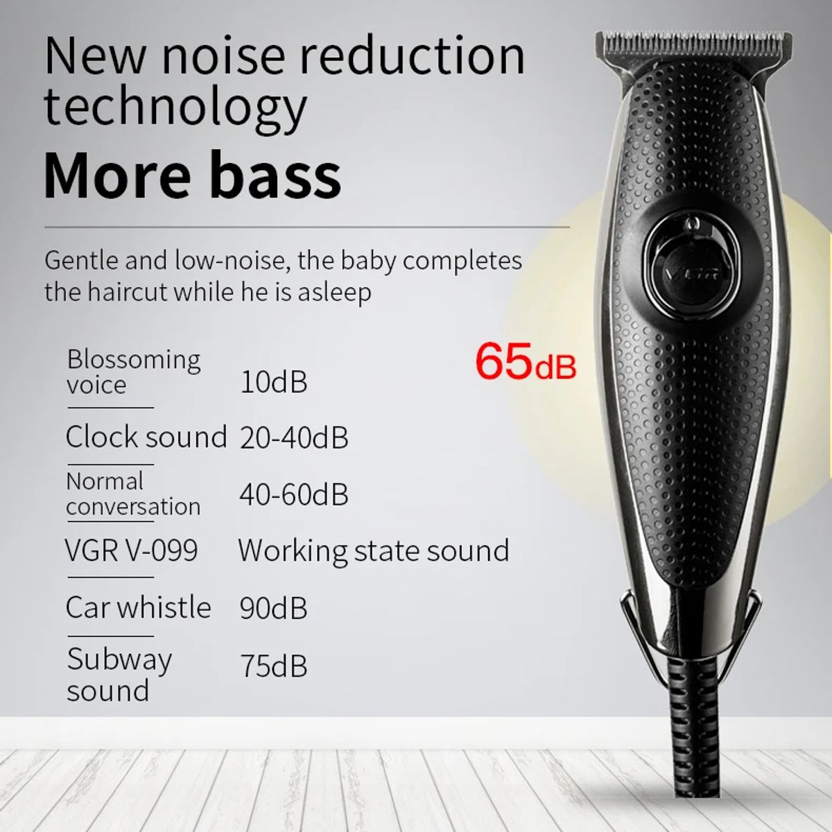 GENERICO - Maquina Corte Cabello Trimmer VGR V 099 con Cable