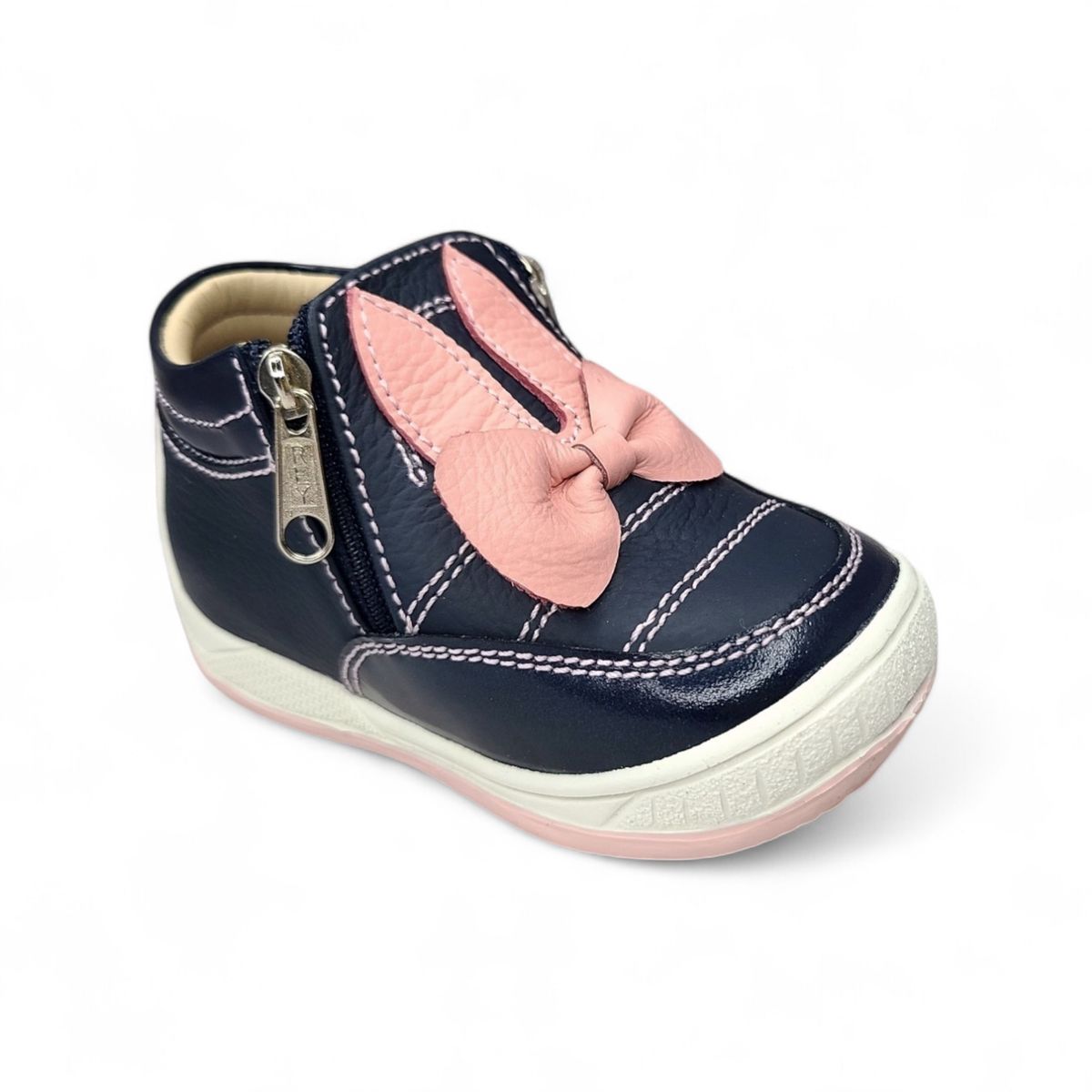 GENERICO - Zapato conejito semi-ortopédico Pibe Azul Cierre para niña bebé