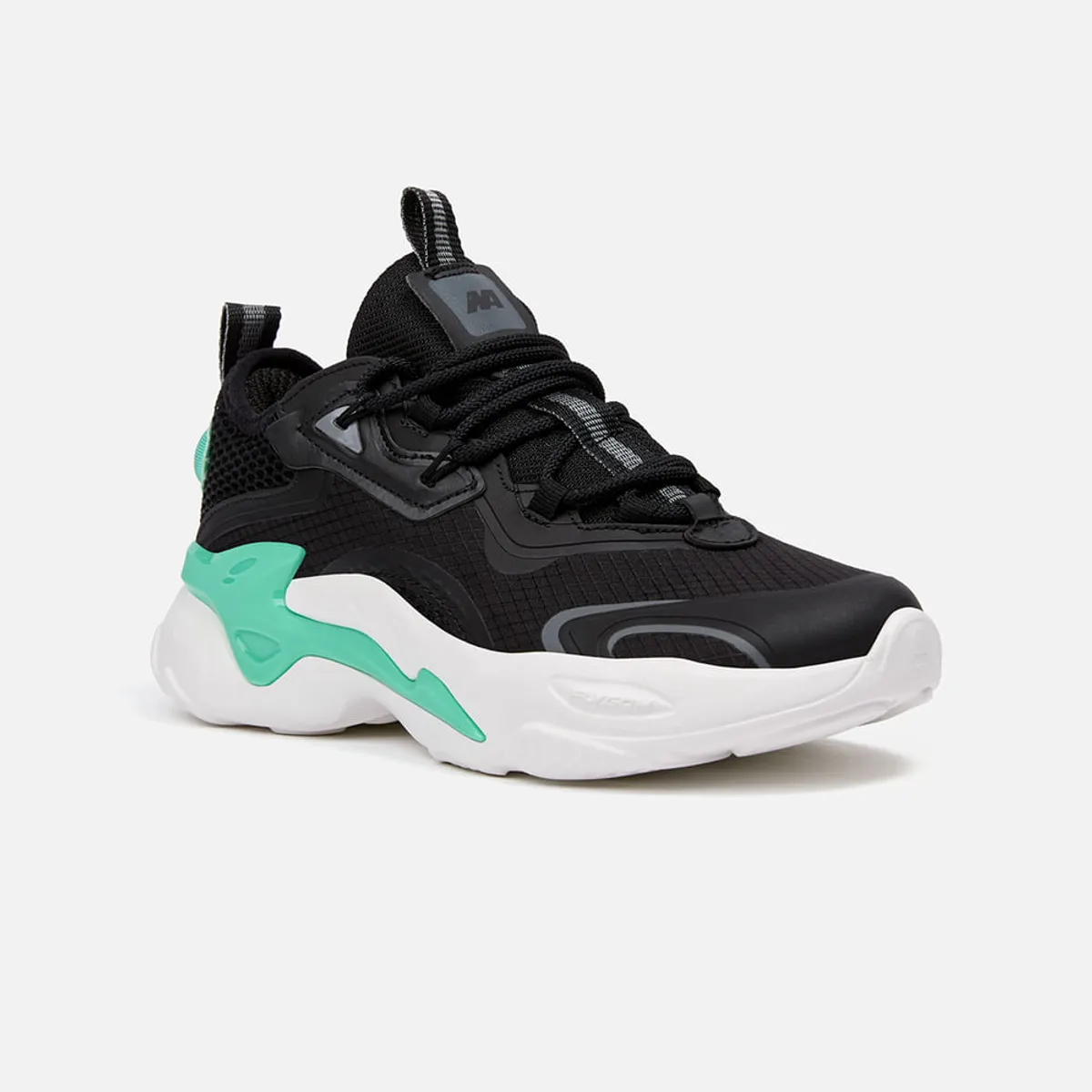 NEW ATHLETIC - Zapatillas New Athletic Lifestyle Rubbing68 Negro Con Verde Aqua Mujer