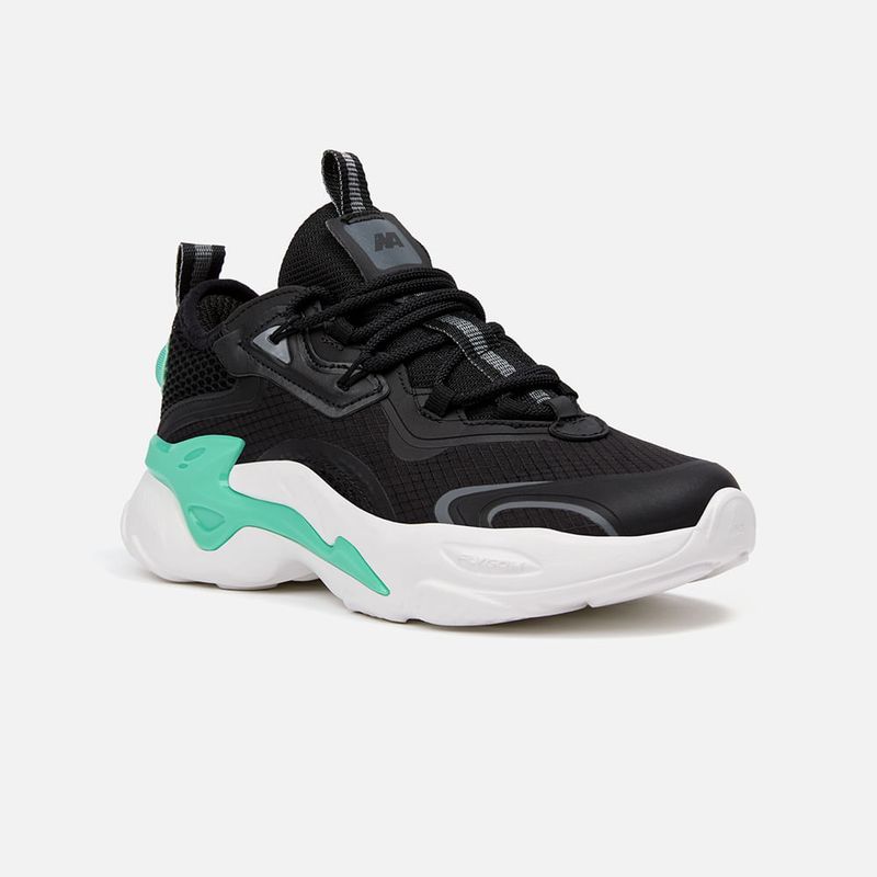 NEW ATHLETIC - Zapatillas New Athletic Lifestyle Rubbing68 Negro Con Verde Aqua Mujer
