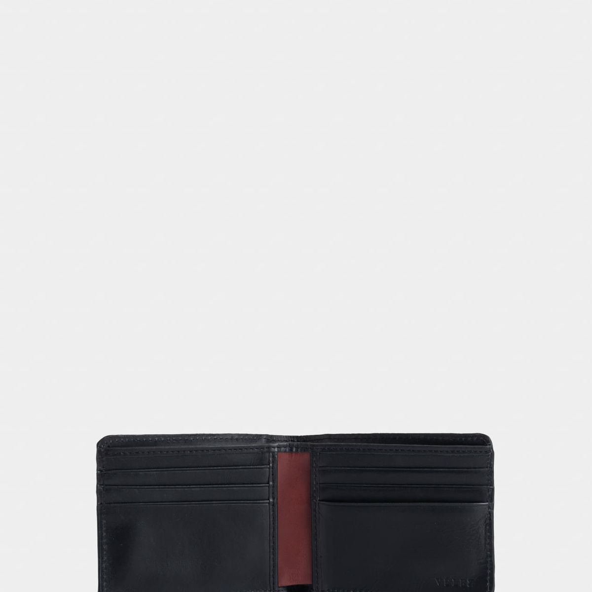 VELEZ - Vélez Billetera De Cuero Leather Contrastes Negro