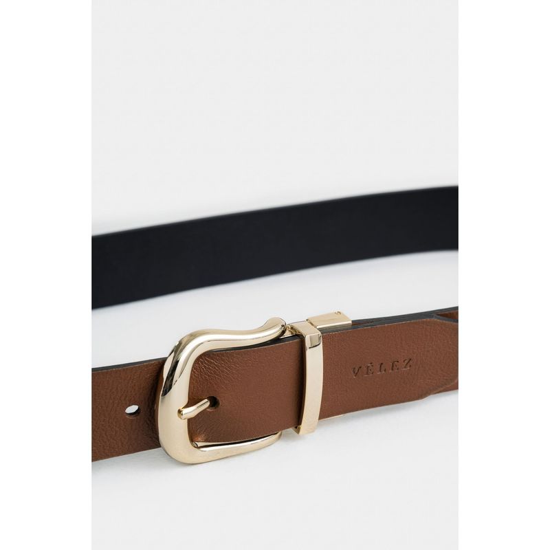 Vélez Cinturón Doble Faz Cuero Para Mujer Hebilla Reversible VELEZ
