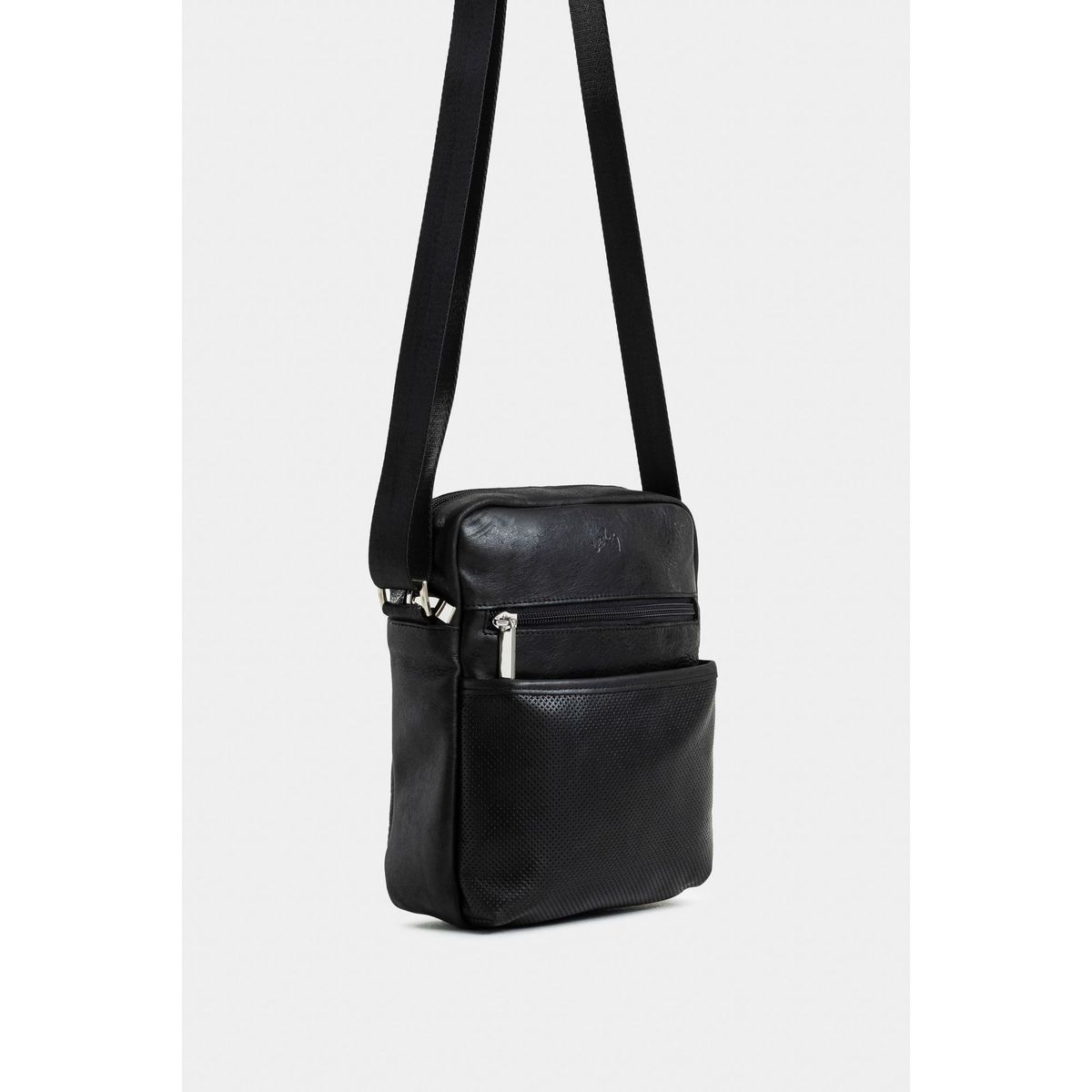 VELEZ - Vélez Manos Libres Jalisco Cuero Para Hombre Grabada Negro