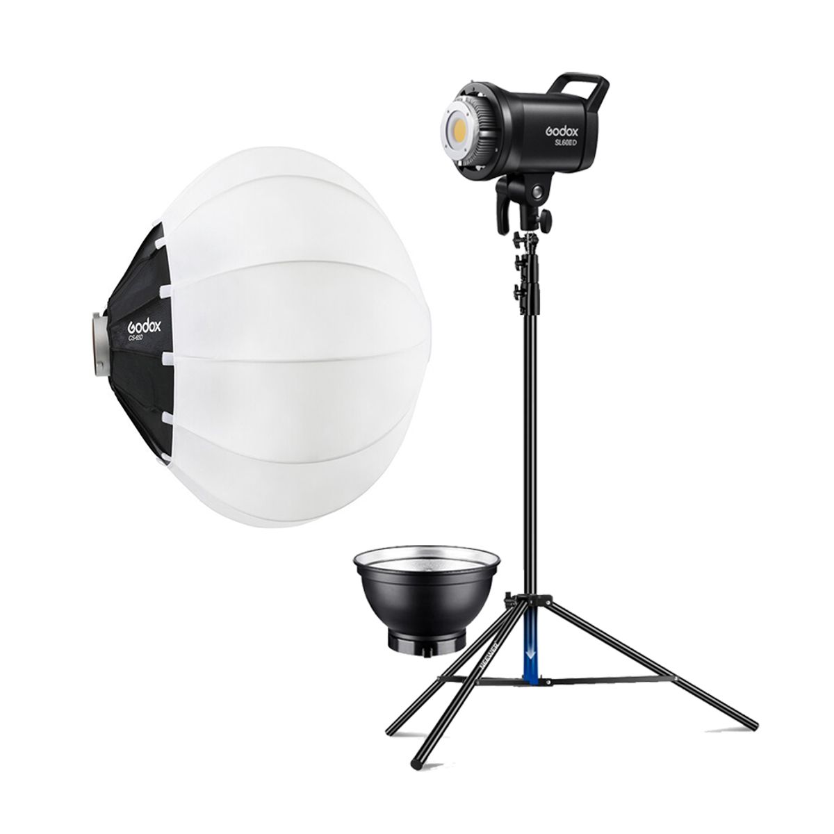 GODOX - Combo Luz Continua Godox SL60IID + Parante + Softbox Lantern Godox CS