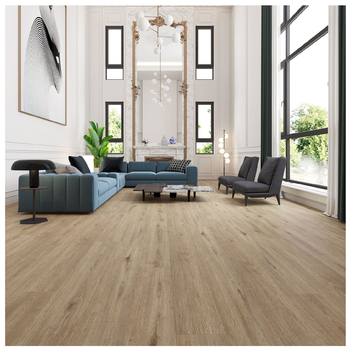 BALEXPO - Piso SPC Roble Beige 5mm 0.3 IXPE 1.0 mm  Caja 2.214 m2